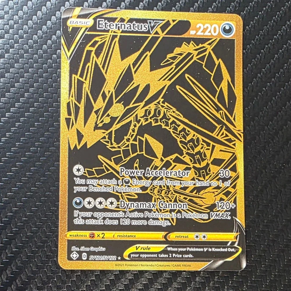 Pokemon Eternatus V SV121/SV122 Shining Fates Shiny Vault Secret Rare Gold Holo